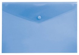 Папка-конверт с кнопкой, "Консул" А4, до 100 листов,  синяя, 0,15 мм