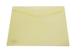 Папка-конверт с кнопкой, "Консул" А4, до 100 листов, желтая, 0,15 мм