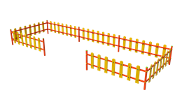 Ограждение (7 секций) с центральным входом прямоугольное