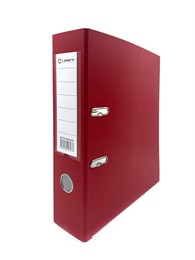 Папка-регистратор Lamark PP 80мм красный, металл.окантовка, карман, собранная