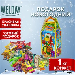 Подарок новогодний "Ларец Балалайка", НАБОР конфет 1000 г, картонная коробка, WELDAY