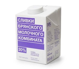 Сливки Брянский молочный комбинат 20%, 500г