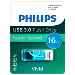 Флеш-диск 16GB PHILIPS VIVID, разъем USB 3.0, синий, FM16FD00B/97