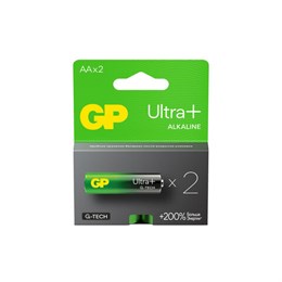 Батарейки КОМПЛЕКТ 2 шт, GP Ultra Plus G-Tech, AA (LR6), алкалиновые, пальчиковые, 15, 15AUPA21-2CRSB2