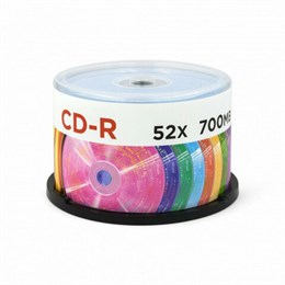 Диски CD-R MIREX RandomColor, 700 Мб, 48x, Cake Box (упаковка на шпиле), КОМПЛЕКТ 50 шт., цветные, UL120009A8B
