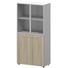 Шкаф высокий комб. Кортез СМШ48.28F.28RS(Б) Кронберг/Белый