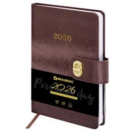 Ежедневник датированный 2026 А5 138х213мм BRAUBERG Elegant, под кожу, застежка, бордовый, 117367
