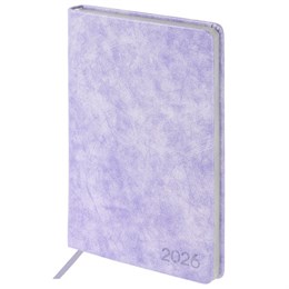 Ежедневник датированный 2026 А5 138х213мм BRAUBERG Ice, под кожу, сиреневый, 117392