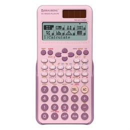 Калькулятор инженерный BRAUBERG SC-991ES-PLUS-PK (164х80 мм), 552 функции, 10+2 разряда, РОЗОВЫЙ, 272654