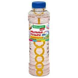 Мыльные пузыри, КОНЦЕНТРАТ 1 к 3, 500 мл, индивидуальная упаковка, BRAUBERG KIDS, код, 666209