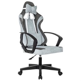 Кресло компьютерное BRABIX ''Forcer GM-127'', 2 подушки, ткань, серое/светло-голубое, 533214