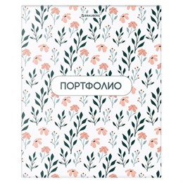 Папка-портфолио универсальная, 4 кольца, 20 файлов, 7БЦ матовая, BRAUBERG "Flowers", 117556