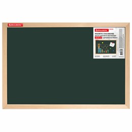 Доска для мела магнитная 30х45 см, зеленая, деревянная рамка, BRAUBERG "Wood", 238797
