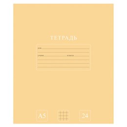 Тетрадь 24 л., HATBER-ECO клетка, офсет №2 ЭКОНОМ, обложка картон, PUREcolour (микс в спайке), 092112, 24Т5C1