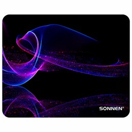 Коврик для мыши SONNEN "NEON WAVE" резина + ткань, 250х200х2 мм, 513958