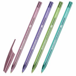 Ручка шариковая BRAUBERG X-30 COLOR MIX, СИНЯЯ, мягкое письмо, пишущий узел 1 мм, линия письма 0,5 мм, 144335