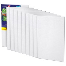 Холсты на картоне НАБОР 10 штук (20*30 см), хлопок, грунт, 280 г/м2, BRAUBERG ART CLASSIC, 192659, 192658