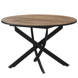 Стол нераздвижной Геометрия Обеденные столы в пластике Геометрия 900 (Н-3823) Дуб Самдал/Черный муар