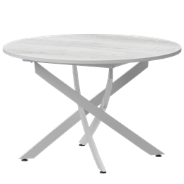 Стол нераздвижной Геометрия Обеденные столы в пластике Геометрия 900 (Н-3823) Фрост/Белый муар