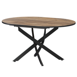 Стол раздвижной Геометрия Обеденные столы в пластике Геометрия 900+300 (Н-3784) Дуб Самдал/Черный муар