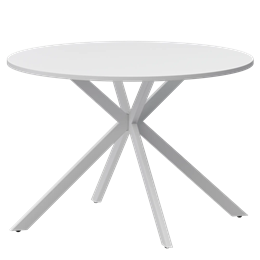 Стол нераздвижной Грань 2 Обеденные столы в пластике Грань 2 1000 (Н-3879) Супер Белый/Белый муар