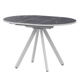 Стол раздвижной Байкал Мини Обеденные столы в пластике Байкал 800+300 (Н-3777) Даркстоун/Белый муар