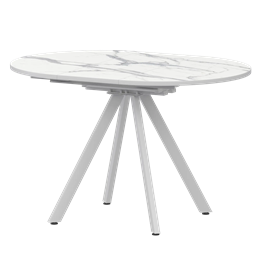 Стол раздвижной Байкал Мини Обеденные столы в пластике Байкал 800+300 (Н-3777) Мрамор Белый/Белый муар