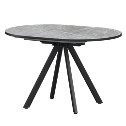 Стол раздвижной Байкал Мини Обеденные столы в пластике Байкал 800+300 (Н-3777) Фаерстоун/Черный муар