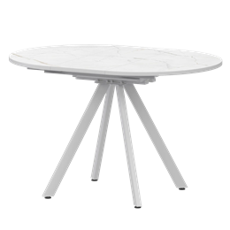 Стол раздвижной Байкал Обеденные столы в пластике Байкал 1000+300 (Н-3783) Азул/Белый муар