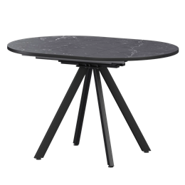 Стол раздвижной Байкал Мини Обеденные столы в пластике Байкал 900+300 (Н-3784) Даркстоун/Черный муар