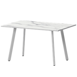 Стол нераздвижной Альфа Обеденные столы в пластике Альфа 1200 (Н-3815) Мрамор Белый/Белый муар