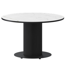 Стол нераздвижной Амур Обеденные столы в пластике Амур 1000 (Н-3822) Азул/Черный муар