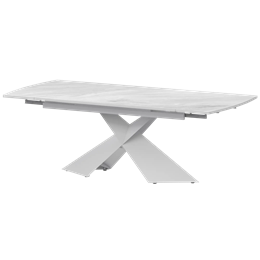 Стол раздвижной Модерн Обеденные столы в пластике Модерн 1400х800+300 (Н-3832) Лавант/Белый муар