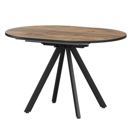 Стол раздвижной Байкал Мини Обеденные столы в пластике Байкал 900+300 (Н-3784) Дуб Самдал/Черный муар