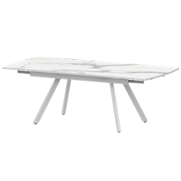 Стол раздвижной Фаворит Обеденные столы в пластике Фаворит 1400+300 (Н-3791) Мрамор Белый/Белый муар