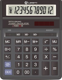 Калькулятор настольный LAMARK DDT512-BK(444), 12 разрядов, двойное питание, 203x158 мм, ЧЕРНЫЙ