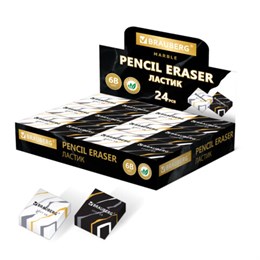 Ластик BRAUBERG "MARBLE", 34х34х11 мм, квадратный, экологичный ПВХ, ассорти, 272726