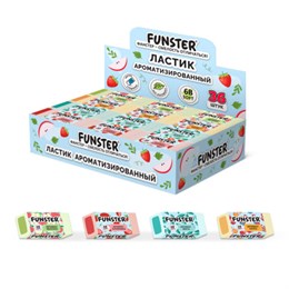 Ластик ароматизированный FUNSTER (ФАНСТЕР) "SWEET", 54х23х10 мм, скошенный, картонный держатель, экологичный ПВХ, ассорти, 272727