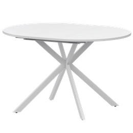 Стол раздвижной Грань Обеденные столы в пластике Грань 900+300 (Н-3784) Супер Белый/Белый муар
