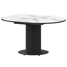 Стол раздвижной Амур Обеденные столы в пластике Амур 1000+300 (Н-3783) Мрамор Белый/Черный муар