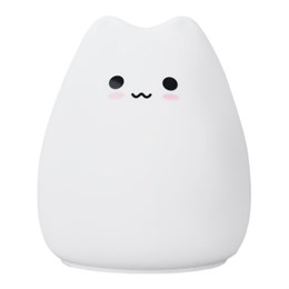 Ночник силиконовый LED "Котик" 90x89x102 мм, белый свет/RGB, таймер, USB, аккумулятор 400 мАч, DASWERK, 238935