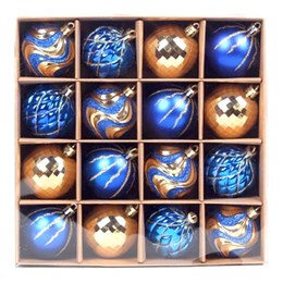 Шары елочные 16 шт., 8 см, "Blue&Gold", пластик, золото/синий, ЗОЛОТАЯ СКАЗКА, 592454
