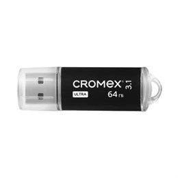 Флеш-диск 64 GB, CROMEX Ultra USB 3.1, металлический корпус, черный, 514164