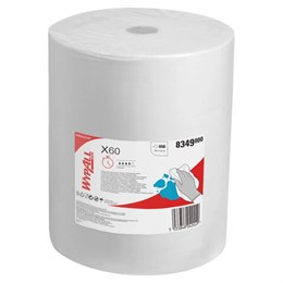 Протирочный нетканый материал KIMBERLY-CLARK Wypall X60, 650 листов в рулоне, 42х38 см, белый, 8349