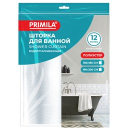 Шторка для ванной ПОЛИЭСТЕР, 180х180см, кольца в комплекте, ГОЛУБОЙ БРИЛЛИАНТ, PRIMILA, 700090