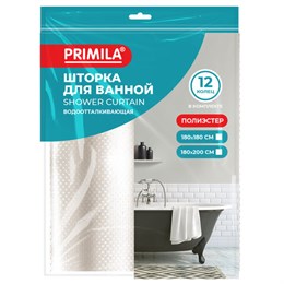 Шторка для ванной ПОЛИЭСТЕР, 180х180см, кольца в комплекте, КОРИЧНЕВЫЙ БРИЛЛИАНТ, PRIMILA, 700091