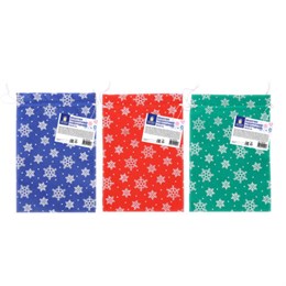 Подарочный мешок (1шт) новогодний, 30х20см, "Snowflakes", нетканый материал, 3 цвета ассорти, ЗОЛОТАЯ СКАЗКА, 592535