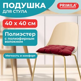 Подушка на стул "РОГОЖКА", 40x40см, полиэстер, бордовая, PRIMILA LUX, 700502