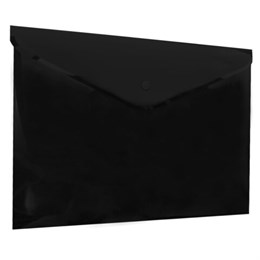 Папка-конверт с кнопкой прозрачная А4 BRAUBERG UNIVERSAL, до 100 листов, черная, 0,15 мм, 273072