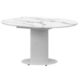 Стол раздвижной Амур Обеденные столы в пластике Амур 1000+300 (Н-3783) Мрамор Белый/Белый муар